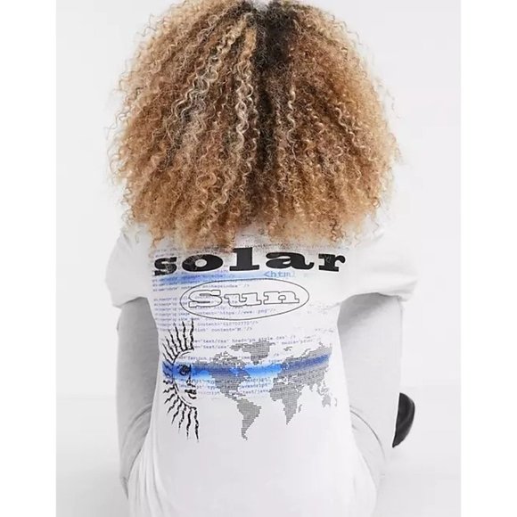 TOPSHOP Sun Solar Long Sleeve Skater T-Shirt - NWT - Size M / 8-10 - Picture 2 of 5